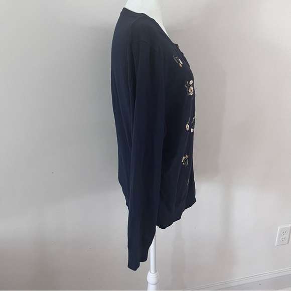 Charter Club Floral Embroidered Cardigan | Size Large | - Picture 7 of 8